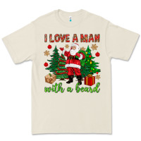 I Love A Man With A Beard Christmas Premium Tee | Teevron