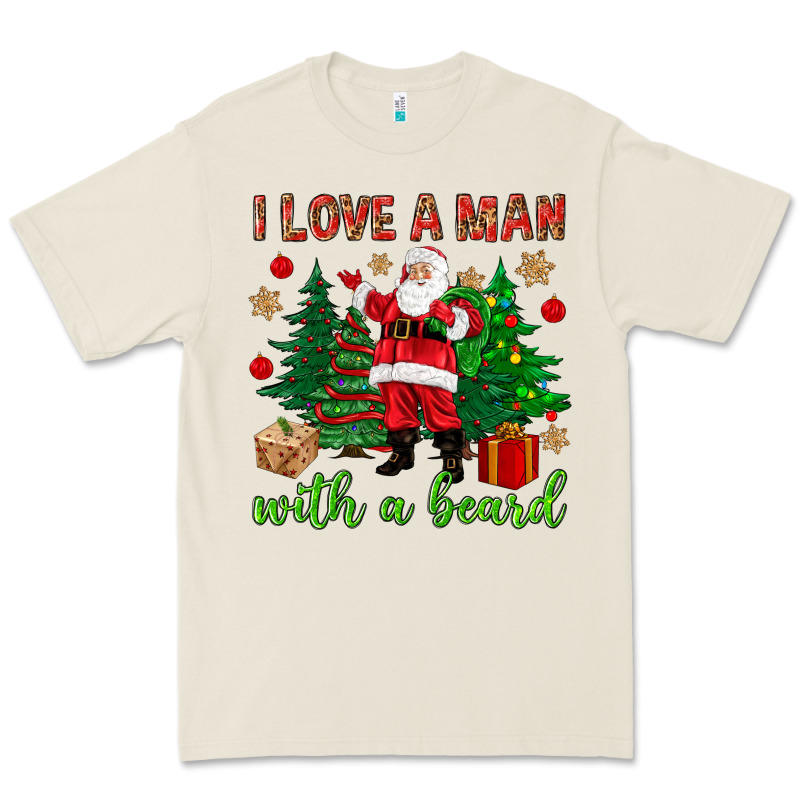 I Love A Man With A Beard Christmas Premium Tee by NancyCooperArtShop | Teevron