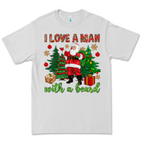 Dove Grey I love a man with a beard Christmas Premium Tee - NancyCooperArtShop