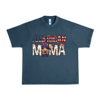 Midnight Navy American mama with gnome mothers day Urban Heavy Tee - HowdyJamesFarm