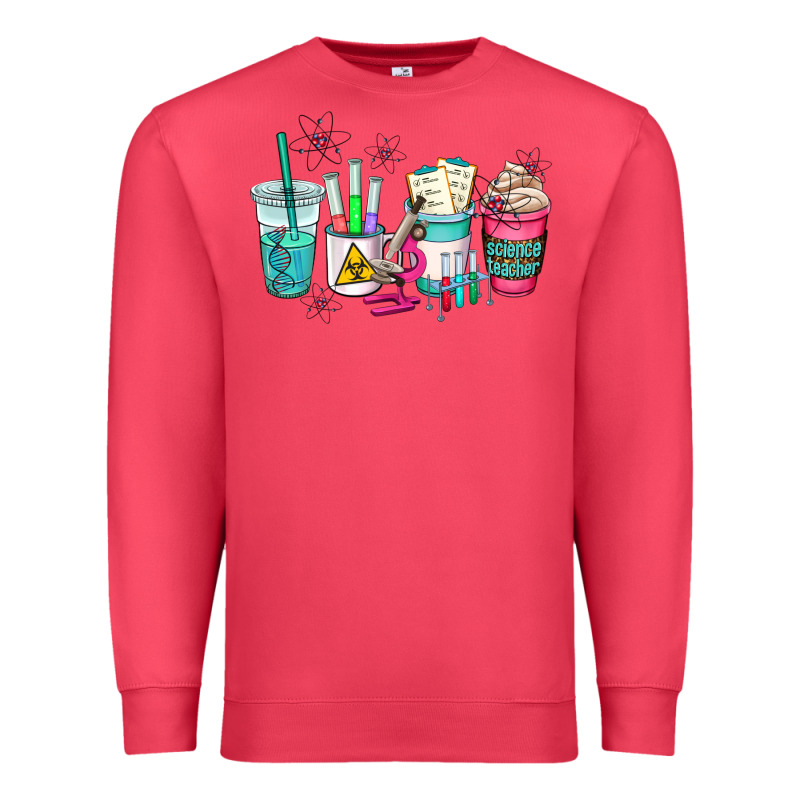 Science Teacher Coffee Cups Premium Sweatshirt by AdoDesignShop | Teevron