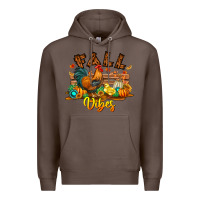 Coffee Fall Vibes Premium Hoodie - CowhideDigitalArt