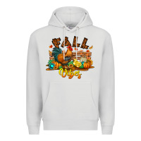 Dove Grey Fall Vibes Premium Hoodie - CowhideDigitalArt