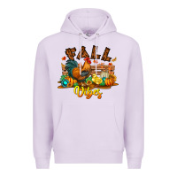 Lilac Fall Vibes Premium Hoodie - CowhideDigitalArt