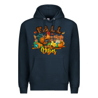 Navy Fall Vibes Premium Hoodie - CowhideDigitalArt