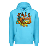 Ocean Blue Fall Vibes Premium Hoodie - CowhideDigitalArt