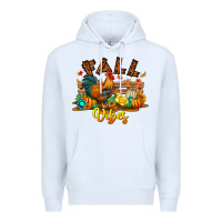 White Fall Vibes Premium Hoodie - CowhideDigitalArt