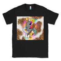 Black retro baseball with leopard Classic Tee - TumblerDesignByShophia