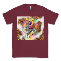 Burgundy retro baseball with leopard Classic Tee - TumblerDesignByShophia