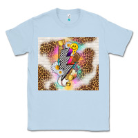 Dusty Blue retro baseball with leopard Classic Tee - TumblerDesignByShophia