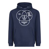 Navy 1984 Brave New World Fahrenheit 451 Conspiracy T-Shirt Heavyweight Hoodie - maiPhamDesign