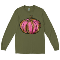 Army Green leopard cancer pumpkin Long Sleeve Tee - RanaPortraitStore