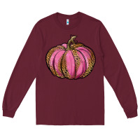 Burgundy leopard cancer pumpkin Long Sleeve Tee - RanaPortraitStore