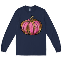 Navy leopard cancer pumpkin Long Sleeve Tee - RanaPortraitStore