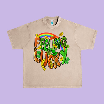 St. Patrick's Day Feeling Lucky Urban Heavy Tee Designed By Cowgirlartshop
