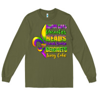Army Green mardi gras parades beads Long Sleeve Tee - FaDigitalArtStudio