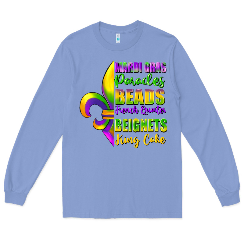 Mardi Gras Parades Beads Long Sleeve Tee by FaDigitalArtStudio | Teevron