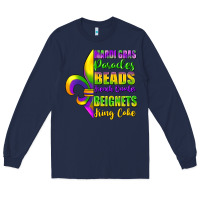 Navy mardi gras parades beads Long Sleeve Tee - FaDigitalArtStudio