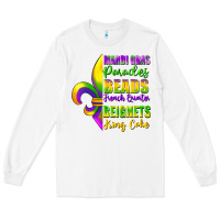White mardi gras parades beads Long Sleeve Tee - FaDigitalArtStudio