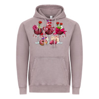 Vintage Zinc valentine's day wine glasses Vintage Hoodie - OliviaCreatesArt