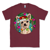 Burgundy Christmas Chihuahua Classic Tee - RanaPortraitStore