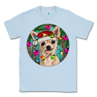 Dusty Blue Christmas Chihuahua Classic Tee - RanaPortraitStore