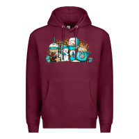 Burgundy winter snowman coffee cups Premium Hoodie - Jasminsmagicworld