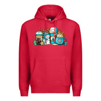 Cardinal winter snowman coffee cups Premium Hoodie - Jasminsmagicworld