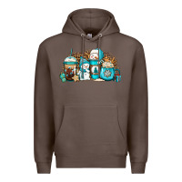 Coffee winter snowman coffee cups Premium Hoodie - Jasminsmagicworld