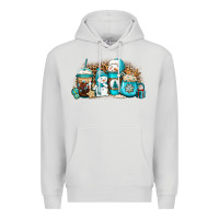 Dove Grey winter snowman coffee cups Premium Hoodie - Jasminsmagicworld
