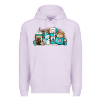 Lilac winter snowman coffee cups Premium Hoodie - Jasminsmagicworld