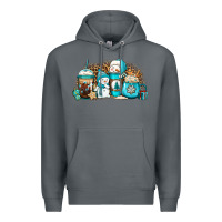 Rock winter snowman coffee cups Premium Hoodie - Jasminsmagicworld