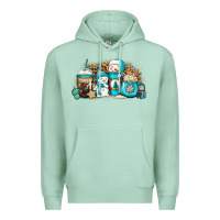 Seafoam winter snowman coffee cups Premium Hoodie - Jasminsmagicworld