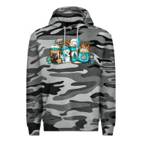Slate Camo winter snowman coffee cups Premium Hoodie - Jasminsmagicworld