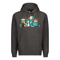 Smoke winter snowman coffee cups Premium Hoodie - Jasminsmagicworld
