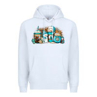 White winter snowman coffee cups Premium Hoodie - Jasminsmagicworld