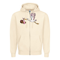 Sandshell stork with black baby girl Zipper Hoodie - BarkalooDesign