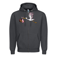 Smoke stork with black baby girl Zipper Hoodie - BarkalooDesign