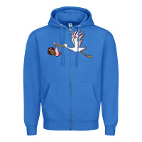 True Royal stork with black baby girl Zipper Hoodie - BarkalooDesign