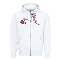 White stork with black baby girl Zipper Hoodie - BarkalooDesign