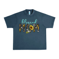 Midnight Navy Blessed mom sunflower mother's day Urban Heavy Tee - HowdyJamesFarm