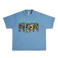Pebble Blue Blessed mom sunflower mother's day Urban Heavy Tee - HowdyJamesFarm