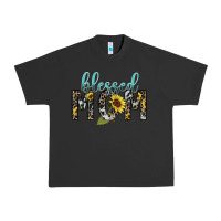 Pigment Black Blessed mom sunflower mother's day Urban Heavy Tee - HowdyJamesFarm
