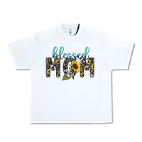 White Blessed mom sunflower mother's day Urban Heavy Tee - HowdyJamesFarm