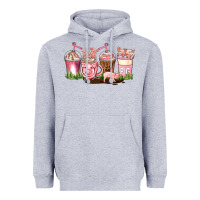 Heather Grey pig coffee cups Heavyweight Hoodie - AdoDesignShop