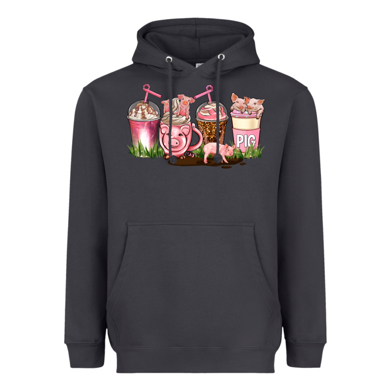 Pig Coffee Cups Heavyweight Hoodie by AdoDesignShop | Teevron