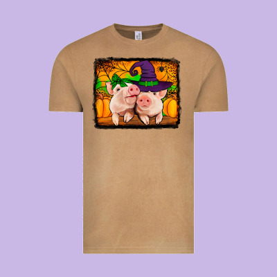 Halloween Pigs Vintage Tee Designed By Jasminsmagicworld