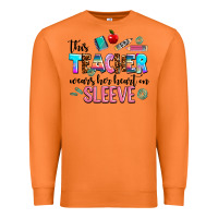 Carrot this teacher wears her heart on sleeve Premium Sweatshirt - AdoDesignShop