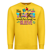 Lemon this teacher wears her heart on sleeve Premium Sweatshirt - AdoDesignShop