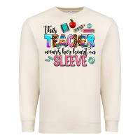 Sandshell this teacher wears her heart on sleeve Premium Sweatshirt - AdoDesignShop